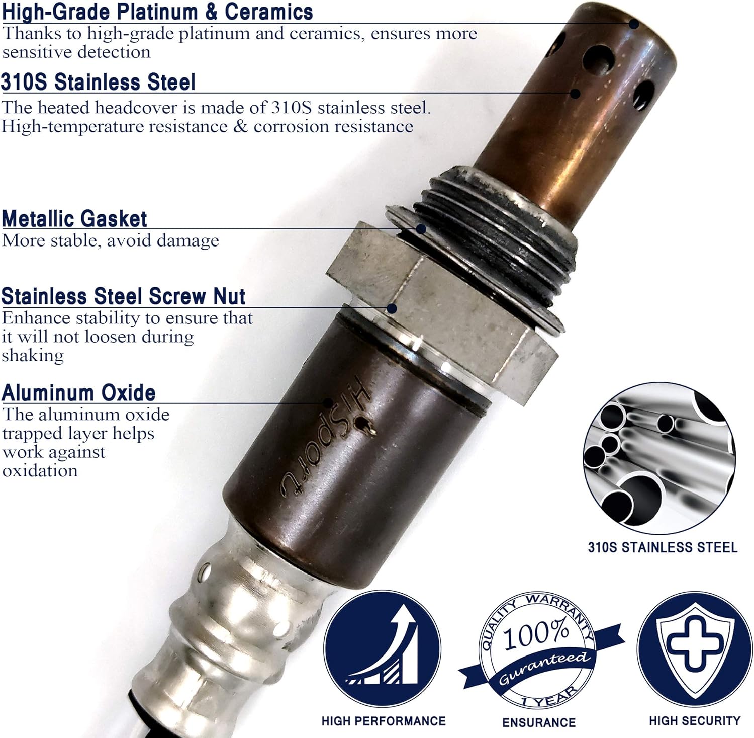 HiSport Oxygen Sensor 234-9040 - Upstream Heated O2 Sensor Replacement for 250-54045, 4-Wire Air Fuel Ratio Sensor,1 Rear Front, Compatible with 2003 2004 2005 2006 2007 Honda Accord 2.4L