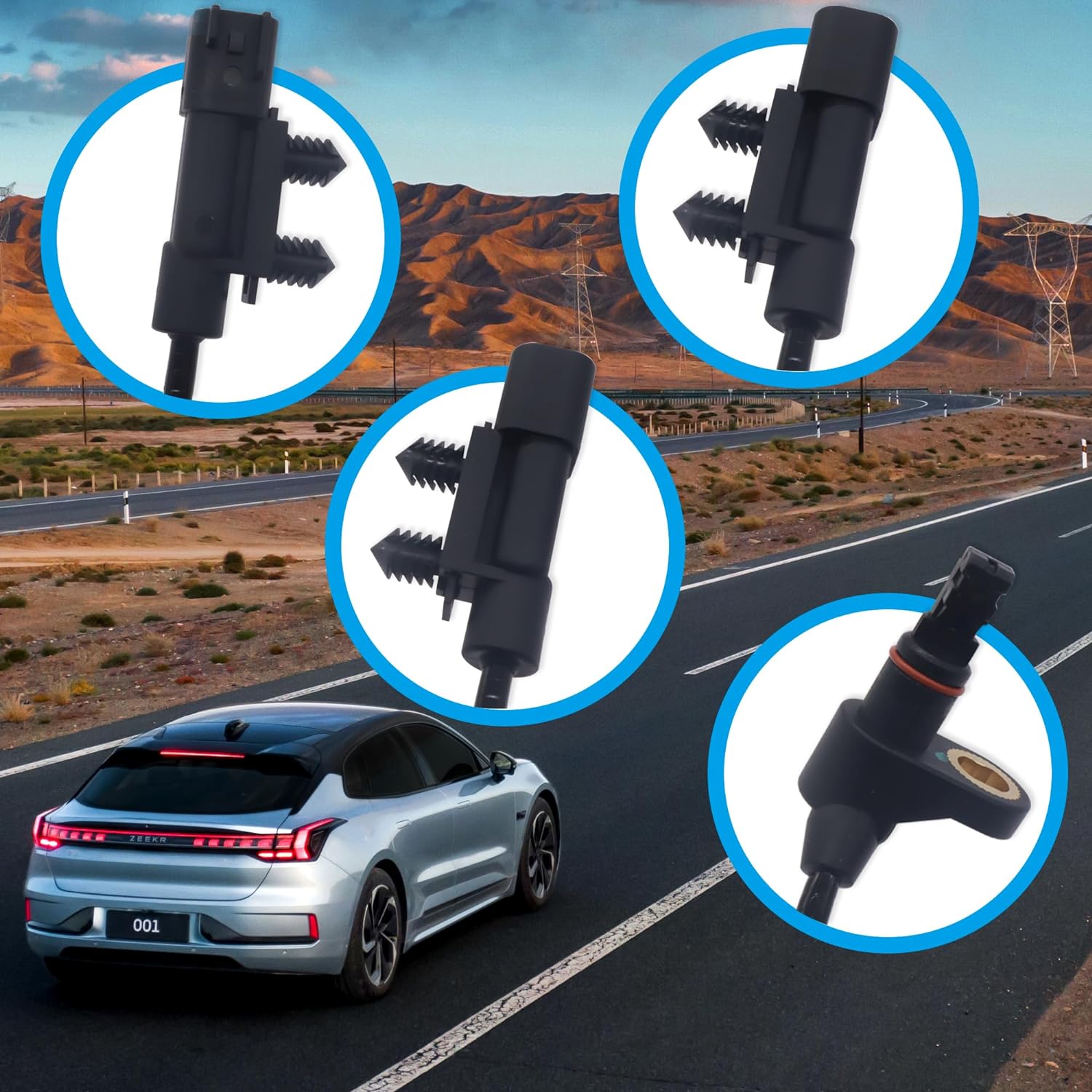 HiSport ABS Wheel Speed Sensor - Compatible with 2007-2018 Jeep Wrangler and 2018 JK - Replace ALS1918