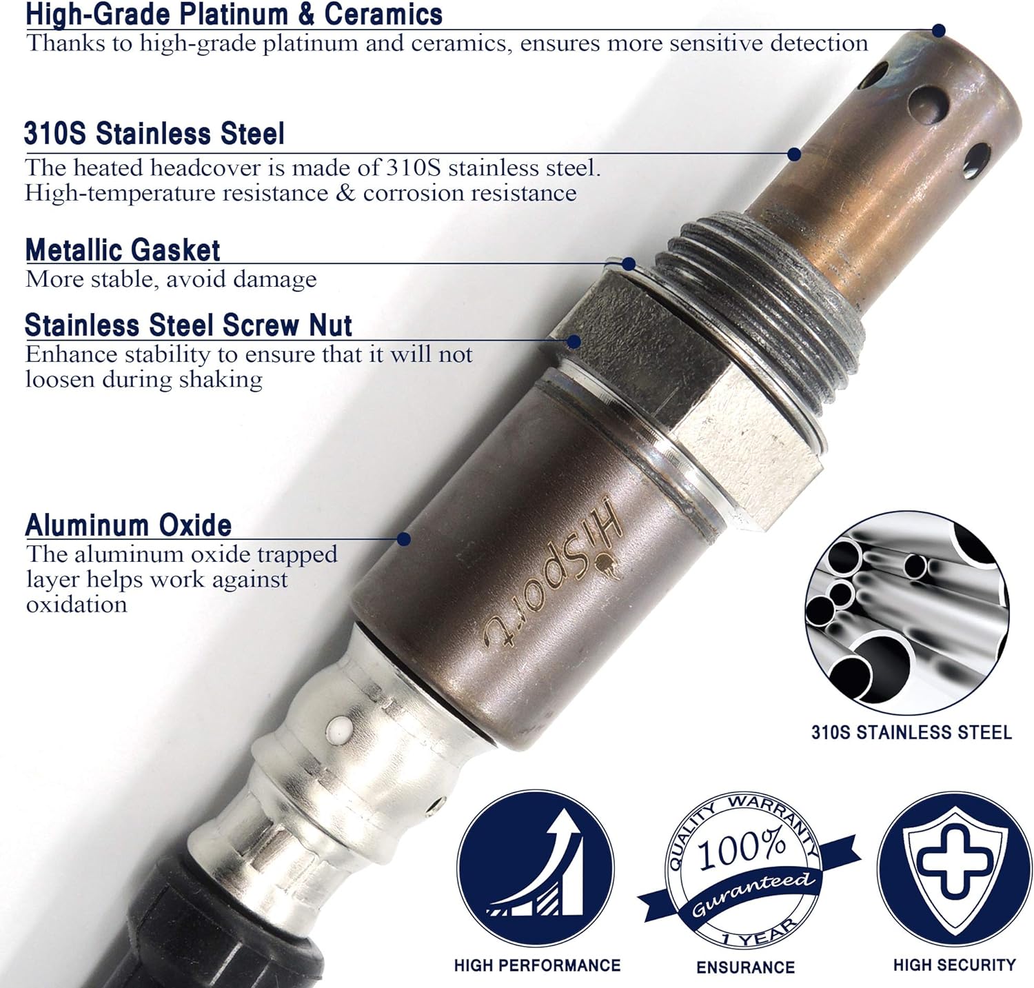 HiSport Oxygen Sensor 250-54065 - Heated O2 Sensor Replacement, 4-Wire Air Fuel Ratio Sensor Upstream Compatible with 2007-2009 Honda CR-V 2.4L, 2013-2015 Acura ILX 2.0L