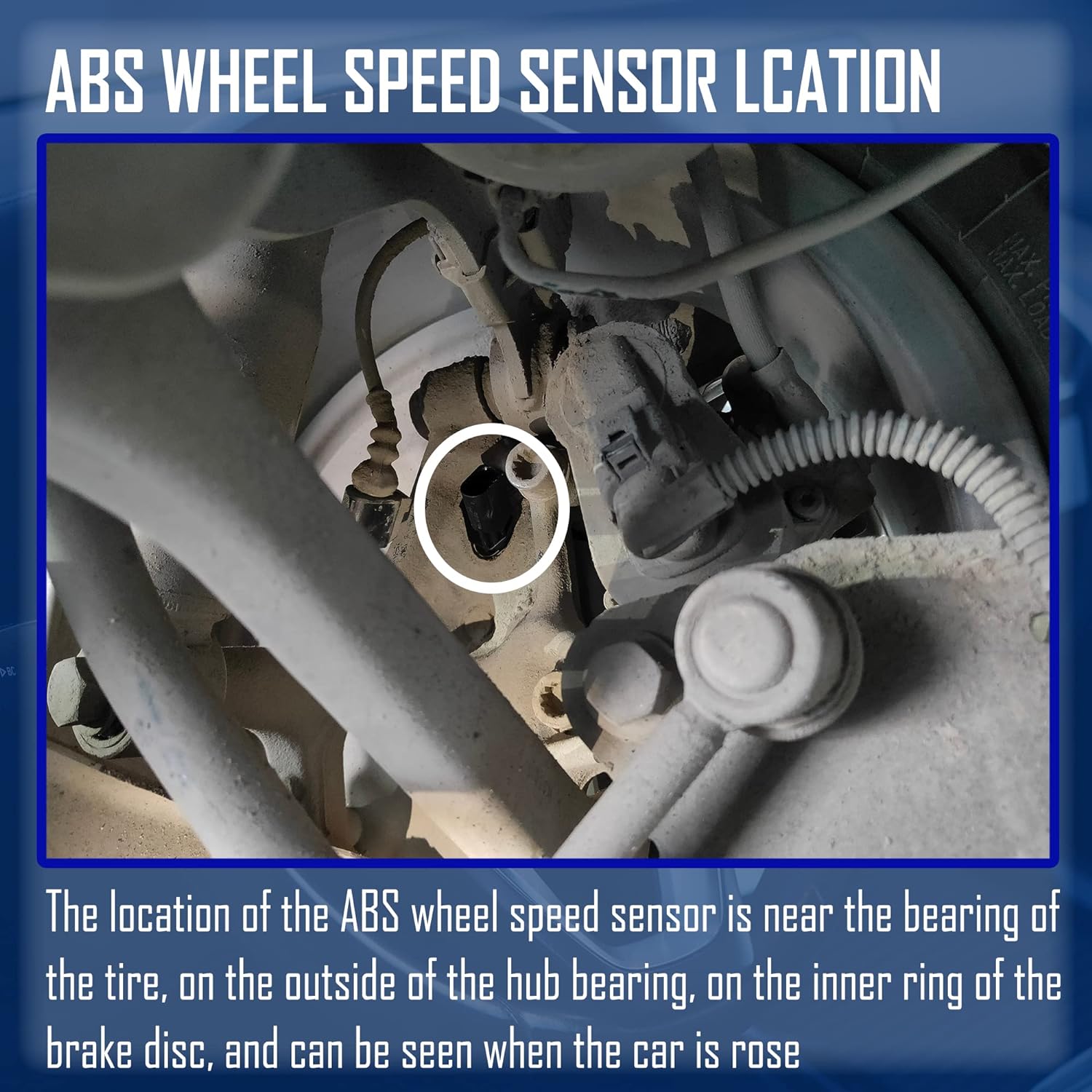 HiSport ABS Wheel Speed Sensor - Anti-Lock Braking System Rear Left Location, Compatible with Chevy Impala/Malibu/Malibu Limited Replaces ALS2637