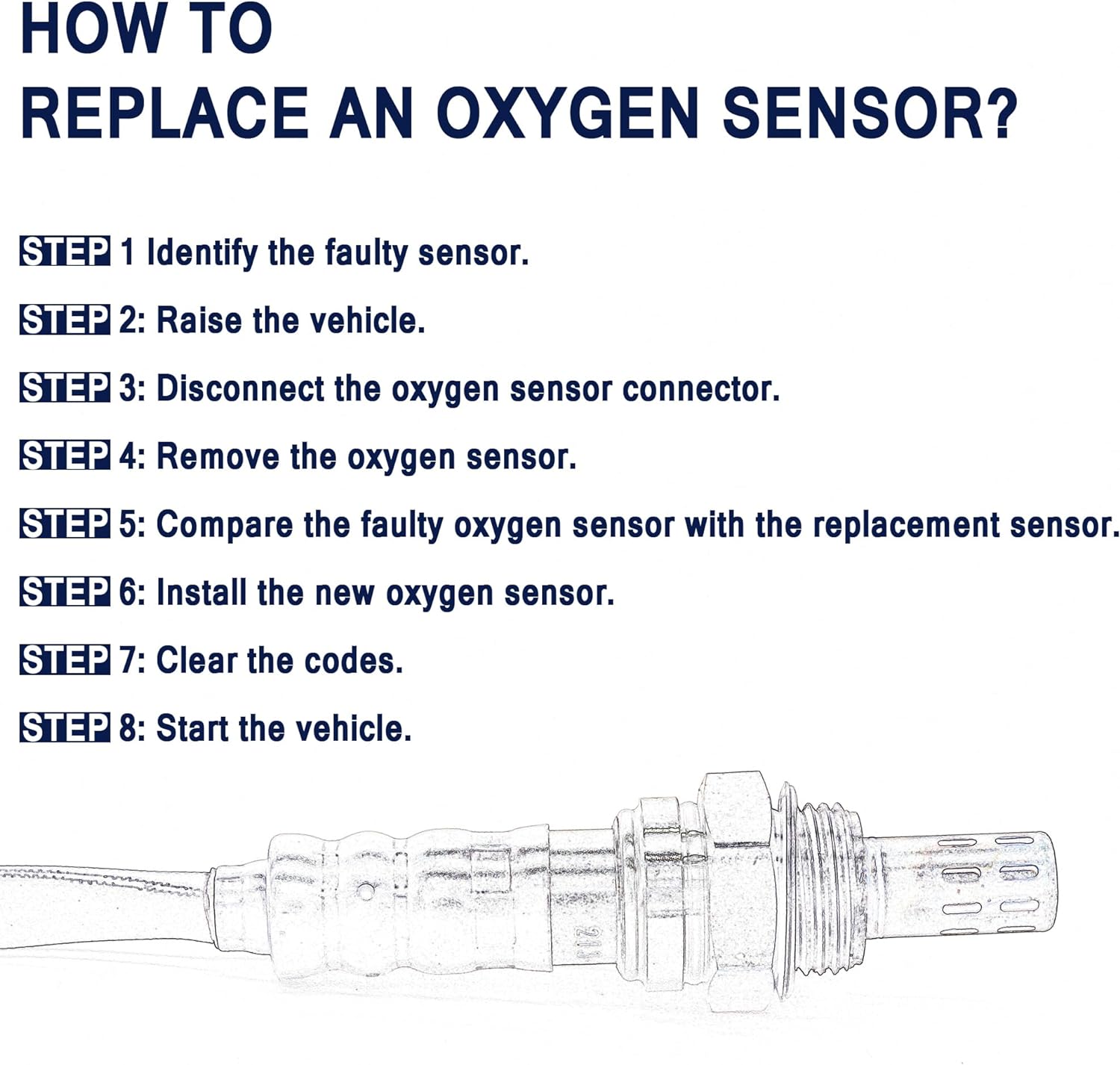 HiSport Heated O2 Oxygen Sensor - 4-Wire Downstream Location O2 Sensor, Compatible with Ford C-Max Escape Figo Fusion and Other Selected Models, Lincoln MKZ Replaces 250-241059